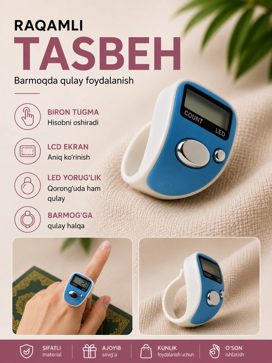 Elektron tasbehlar, zikrni bajarish uchun elektron tasbeh - 