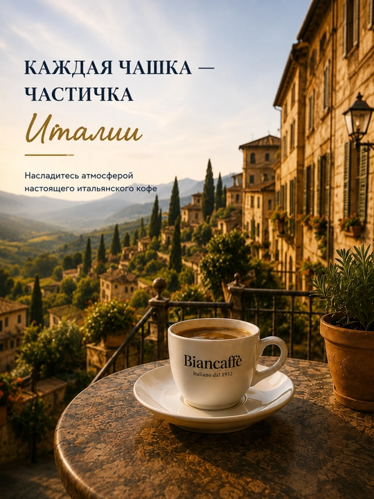 Biancaffe Crema, Кофе зерновой, кофе в зернах арабика, робуста бленд, Arabica/Rob, 1 кг