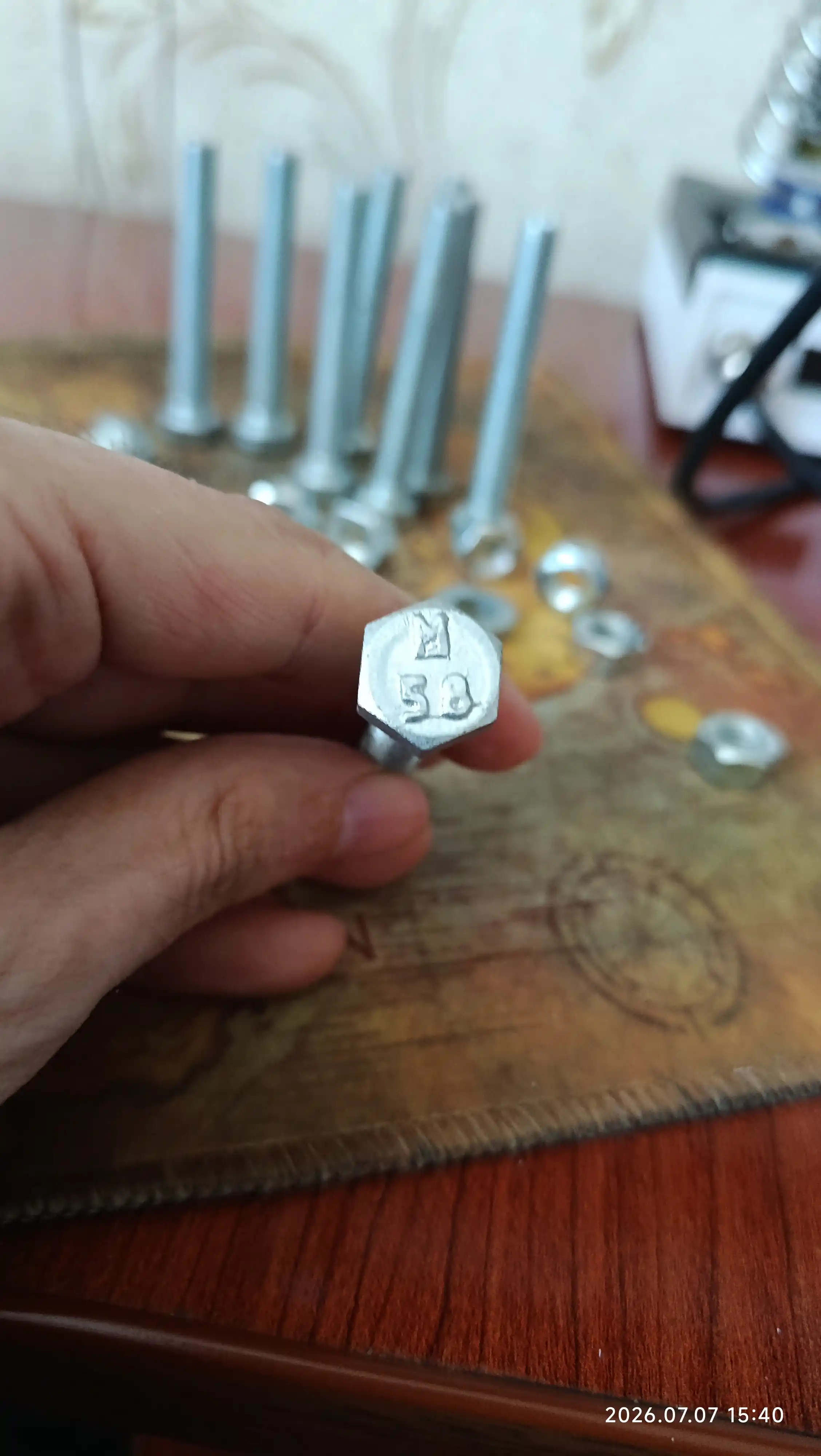 Sinklangan bolt, GOST, yong'oq va yuvish bilan, diametri 8 mm, 10 dona РМЗ