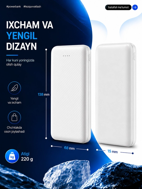 PowerBank 10000 мАч, быстрое зарядное устройство, внешний аккумулятор, зарядное устройство