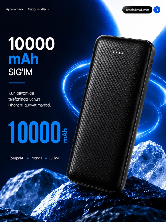 PowerBank 10000mah ,tez quvvatlagich ,tashqi akumilyator poverbank,akumlyator,zaryatka