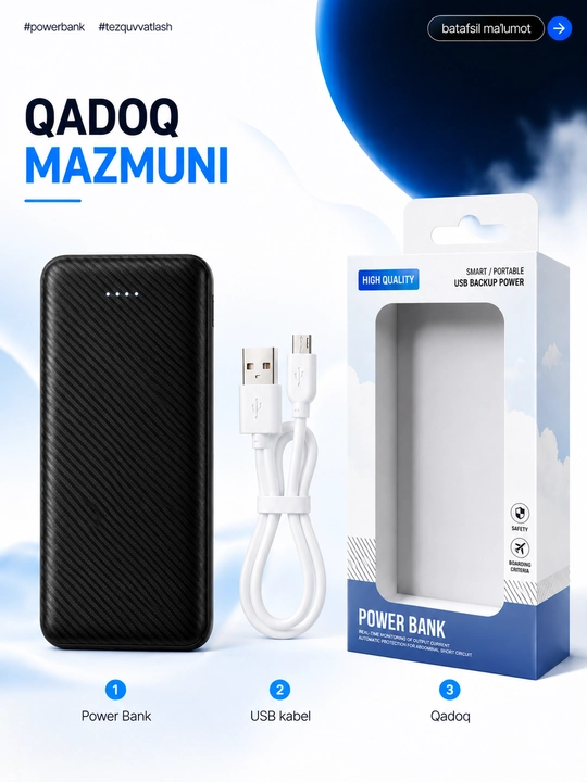 PowerBank 10000mah ,tez quvvatlagich ,tashqi akumilyator poverbank,akumlyator,zaryatka