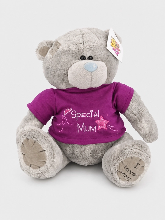 "Special Mum" yozuvli futbolkadagi yumshoq ayiqcha I love you
