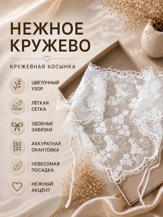 Кружевной платок, косынка - 
