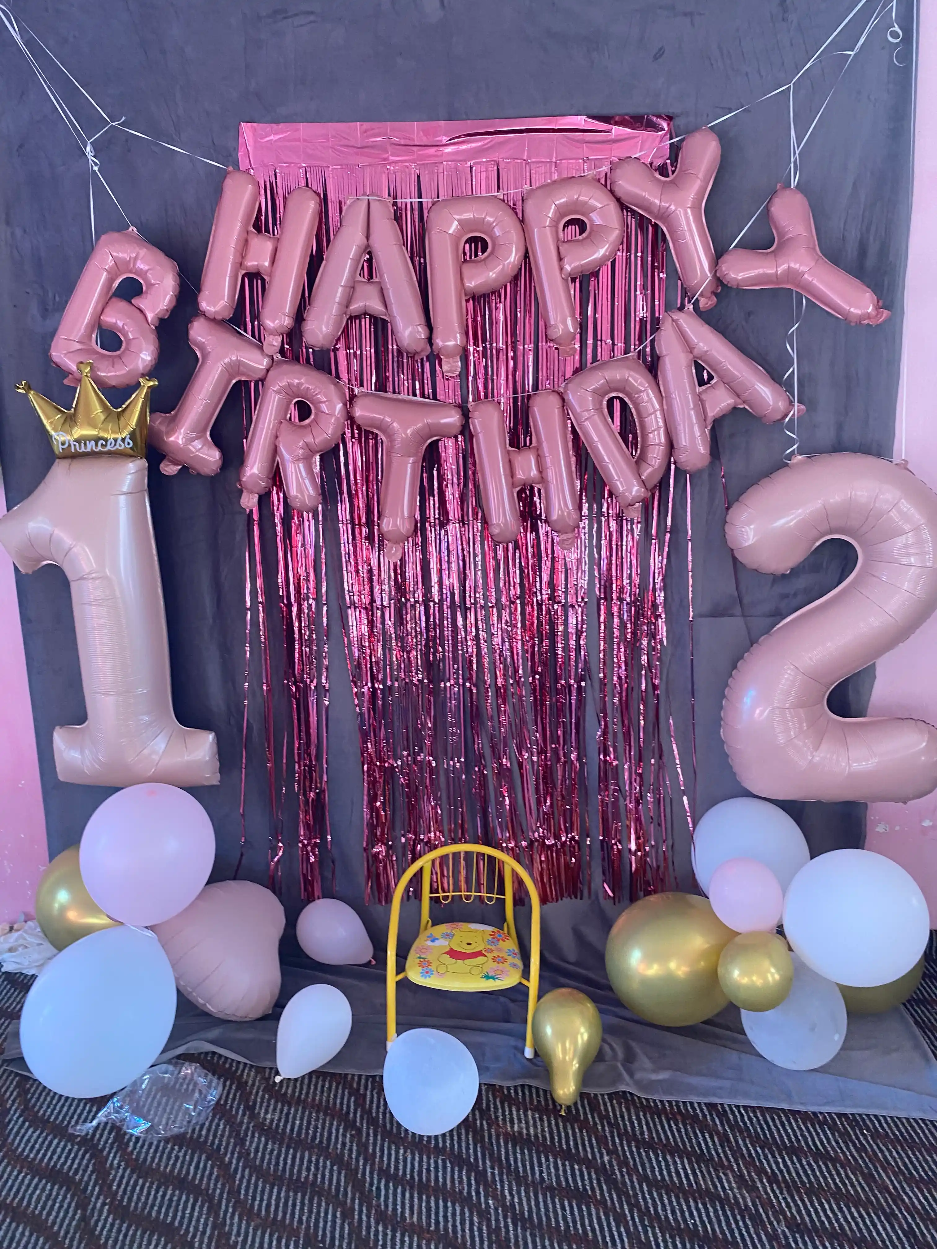 Воздушные шары с Happy Birthday для фотозоны