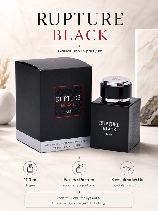 Мужской парфюм Rupture Black Prime Collection, EDP, 100 мл - 
