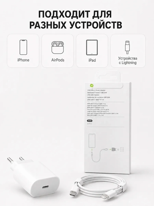 Комплект быстрой зарядки USB-C 20W