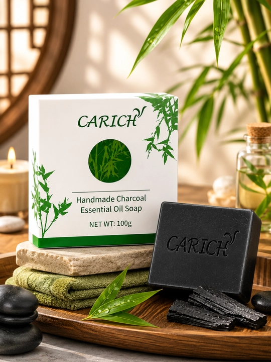 Набор мыла CARICH 3 вида Shea Butter Silk Protein Charcoal, по 100 г