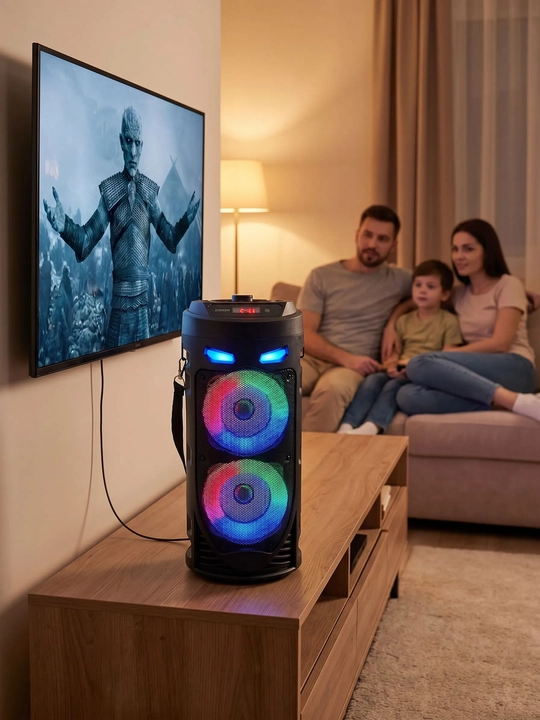 Караоке-колонка ZQS4239, Bluetooth, с микрофоном и пультом, мощным аккумулятором, RGB