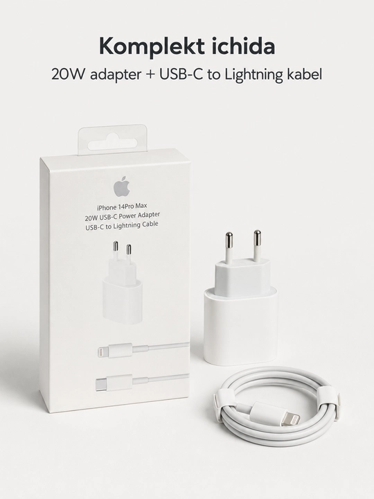 Iphone uchun kabel va adapter komplekt zaryadka