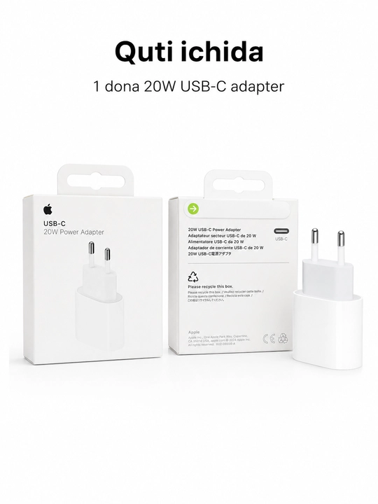 Iphone uchun kabel va adapter komplekt zaryadka