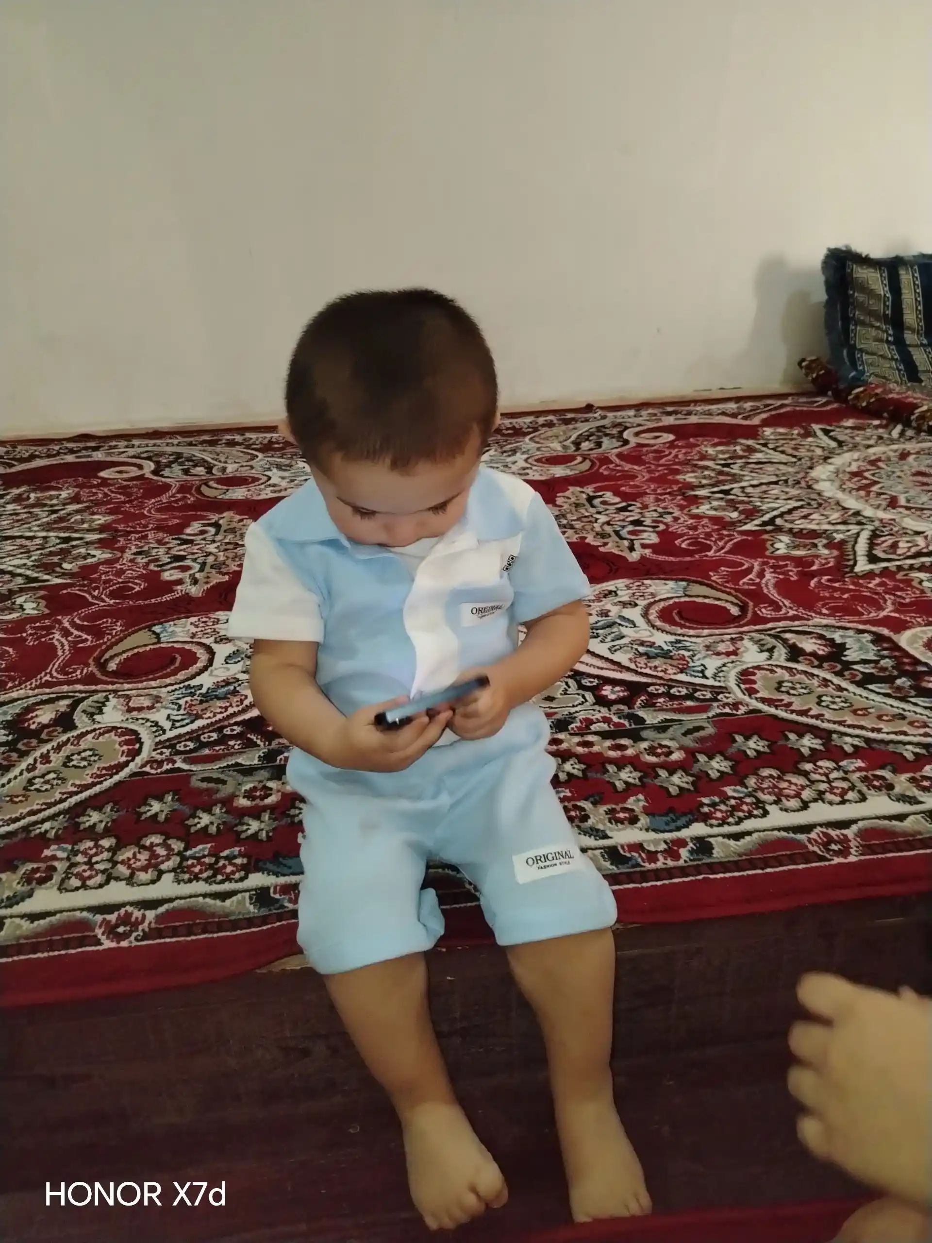 Bolalar kiyimlari uch qismli kiyim to‘plami, paxtali vafli mato, yozgi kiyim