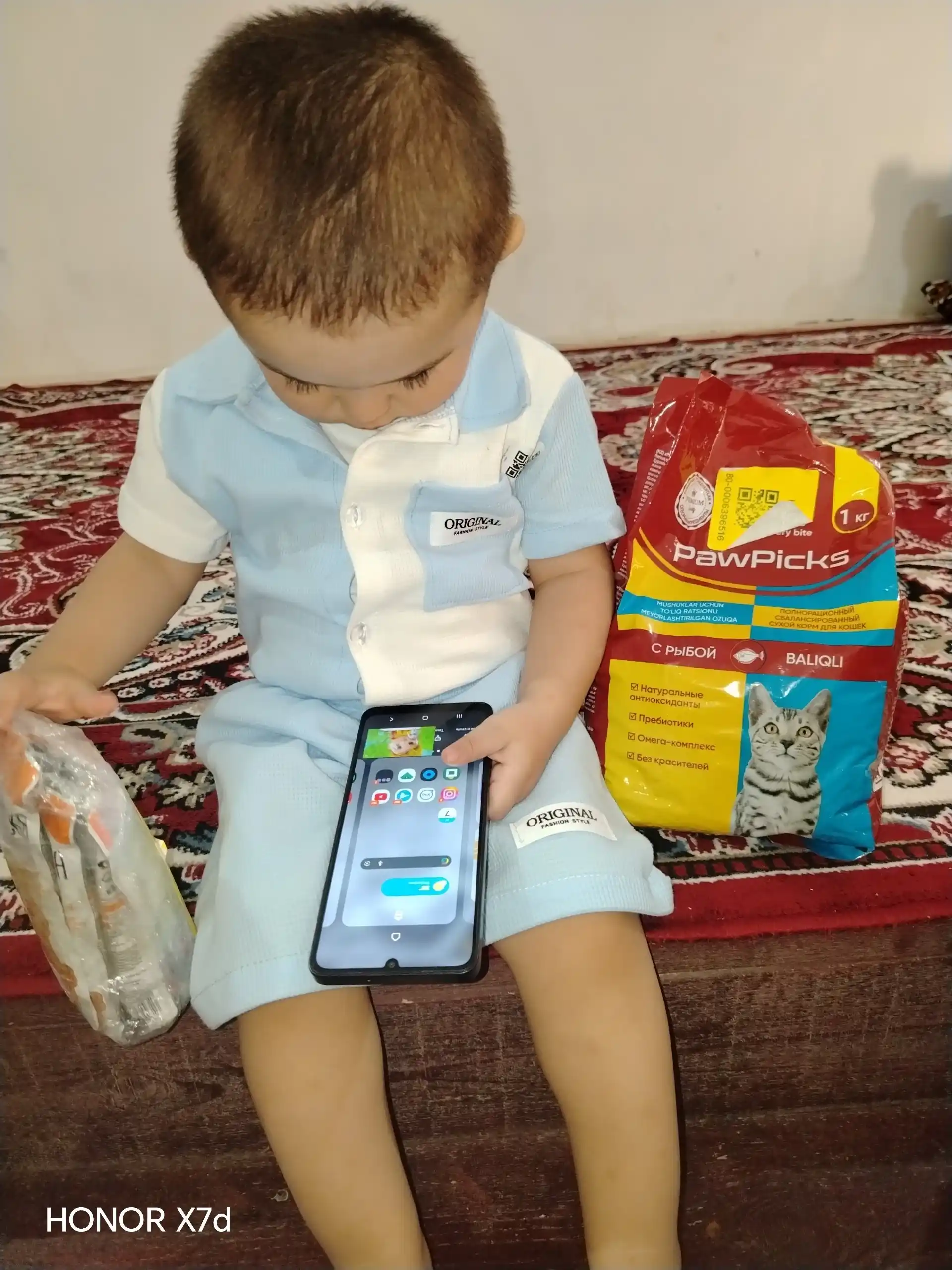 Bolalar kiyimlari uch qismli kiyim to‘plami, paxtali vafli mato, yozgi kiyim