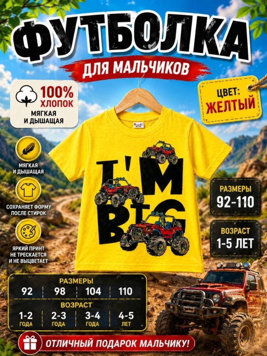 O‘g‘il bolalar uchun futbolka Yorqin printli yozgi bolalar futbolkasi Mahsulot tavsifi