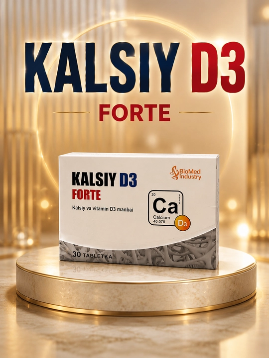 KALSIY D3 FORTE — Kalsiy va D3 vitamini manbai, 30 tabletka