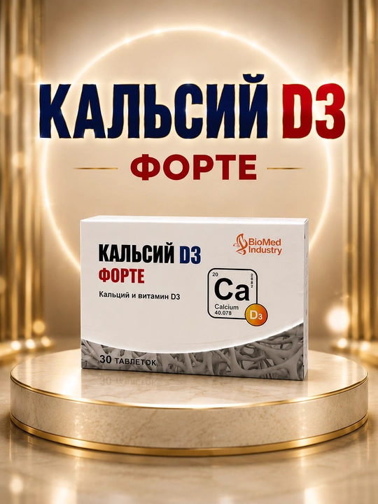 KALSIY D3 FORTE — Kalsiy va D3 vitamini manbai, 30 tabletka