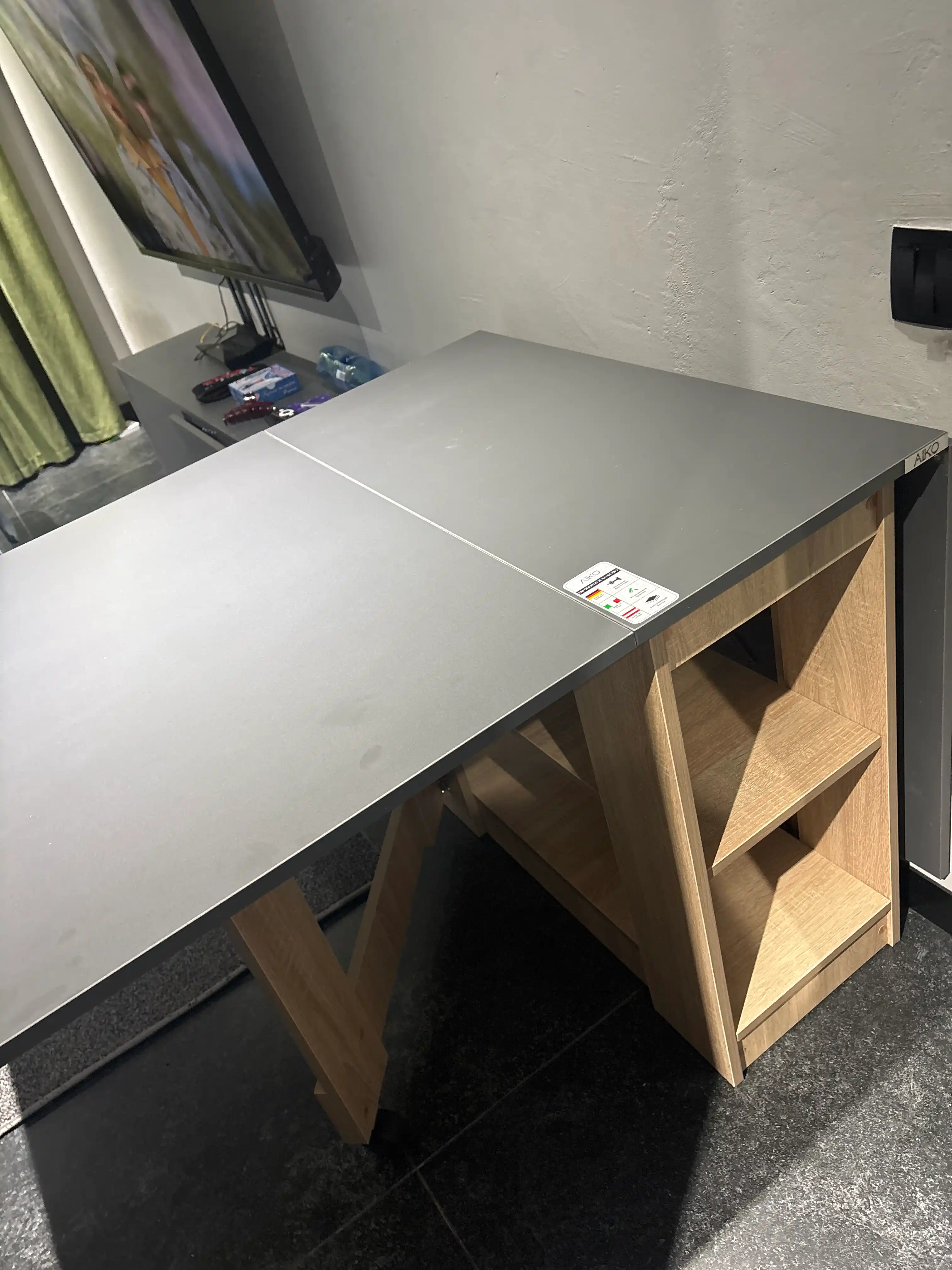 Oshxona stoli, AIKO Vibe, yig‘iladigan, kitob stoli, ovqatlanish stoli, 160 x 80 x 75 sm