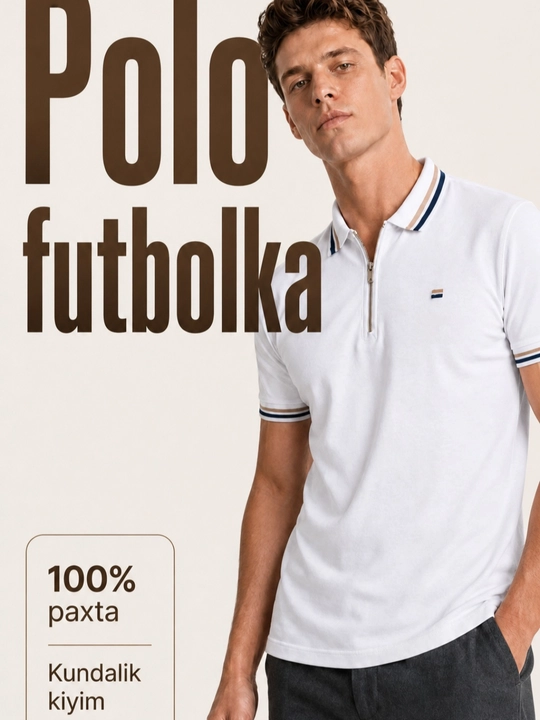 Erkaklar yoqali futbolkasi, svitshot, yozgi kiyim, yo‘l-yo‘l futbolka