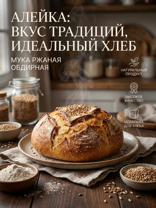 Aleyka obdir nav javdar uni, tejamkor qadoq 8 × 1 kg