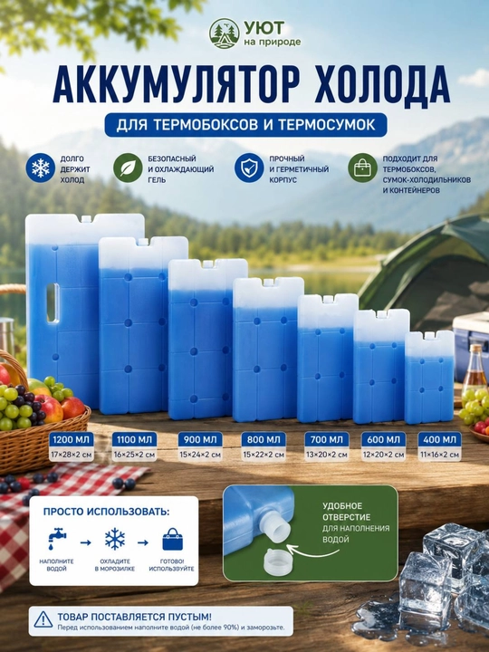 Аккумулятор холода с охлаждающим гелем для термобоксов и термосумок - 