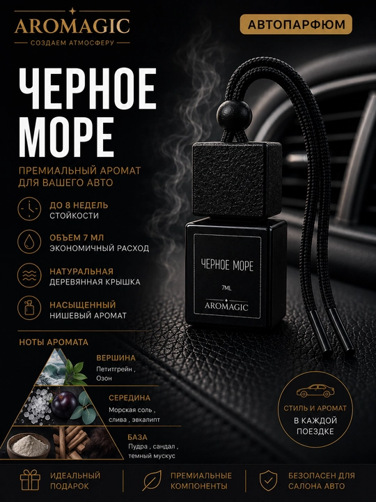 Автопарфюм AROMAGIC — ароматизатор для автомобиля, 7 мл, стойкий премиум аромат - 