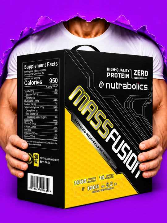 Гейнер Mass Fusion Gainer, 3 кг, для Набора Массы, высокобелковый, высококалорийный - 