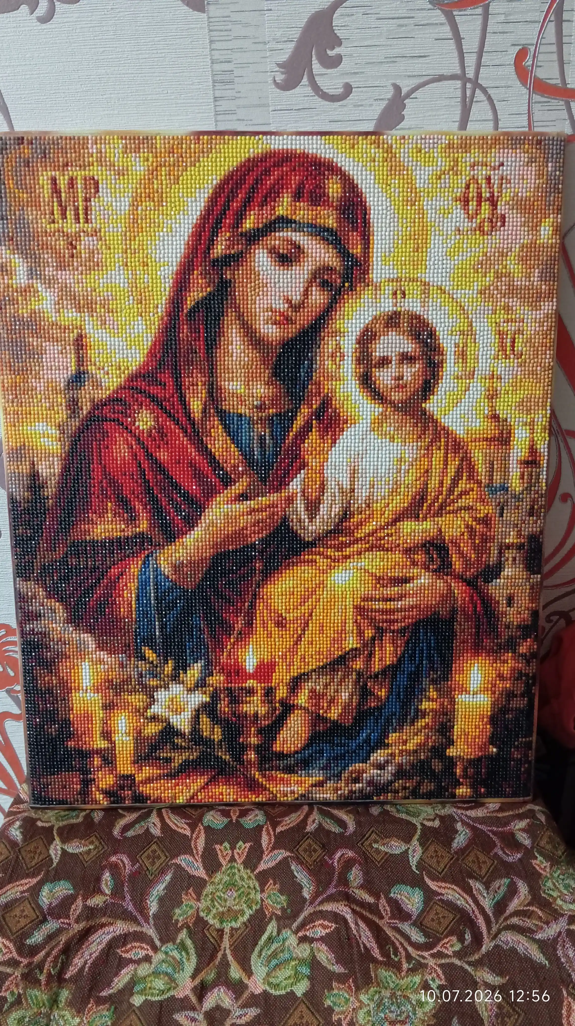 Olmos mozaika Ikonalar, ramka ostidagi mato, 40 x 50 sm