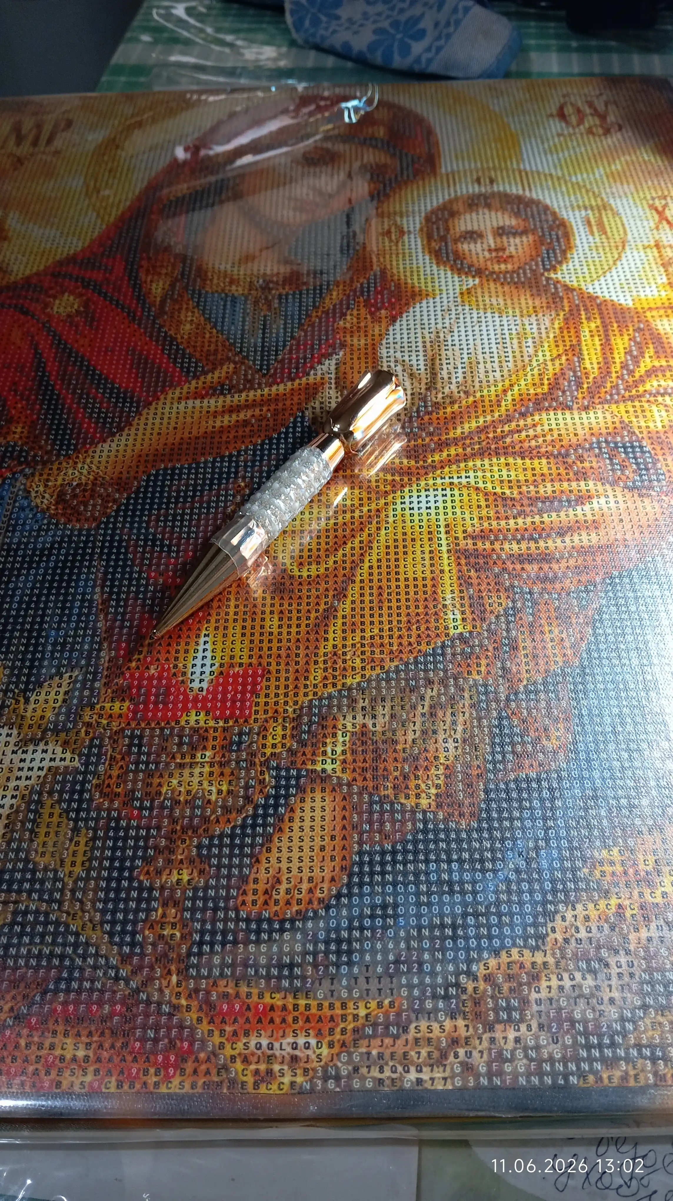 Olmos mozaika Ikonalar, ramka ostidagi mato, 40 x 50 sm