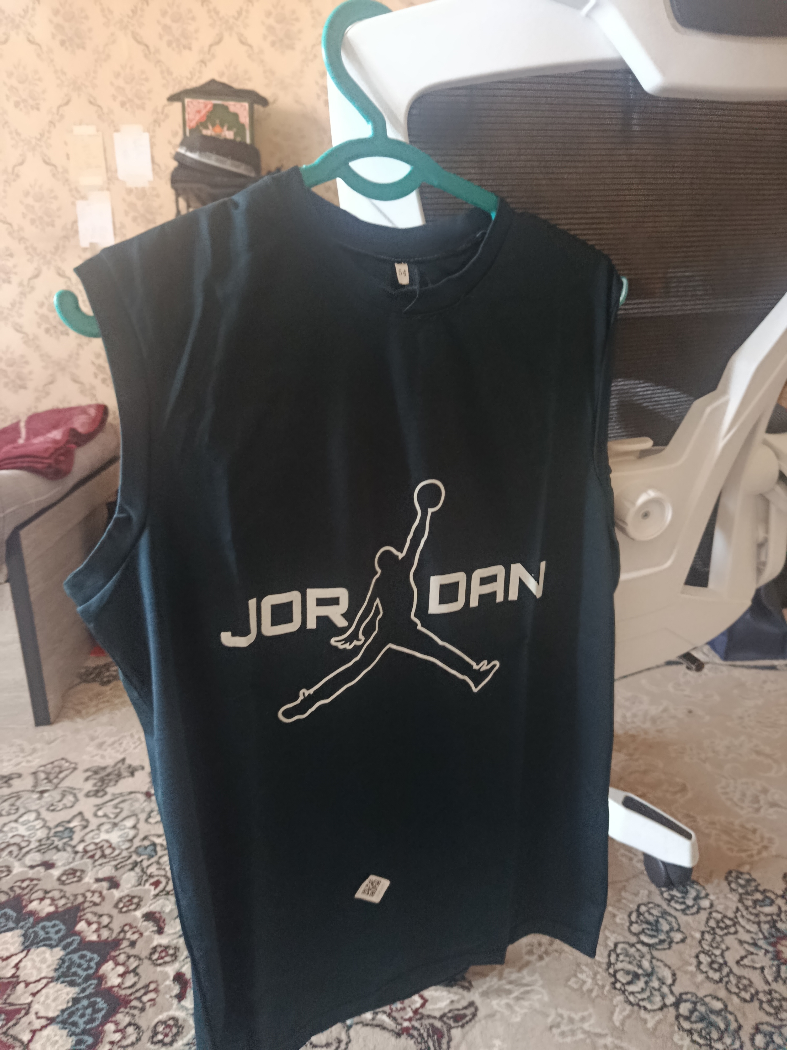 Jordan printli erkaklar yengsiz futbolkasi sport va kundalik kiyish uchun L-3XL
