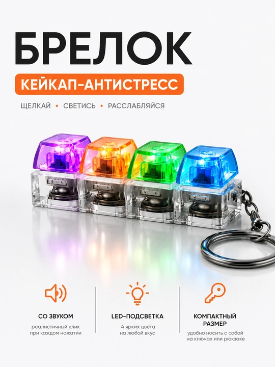 LED yoritgichli antistress keykap breloki - 