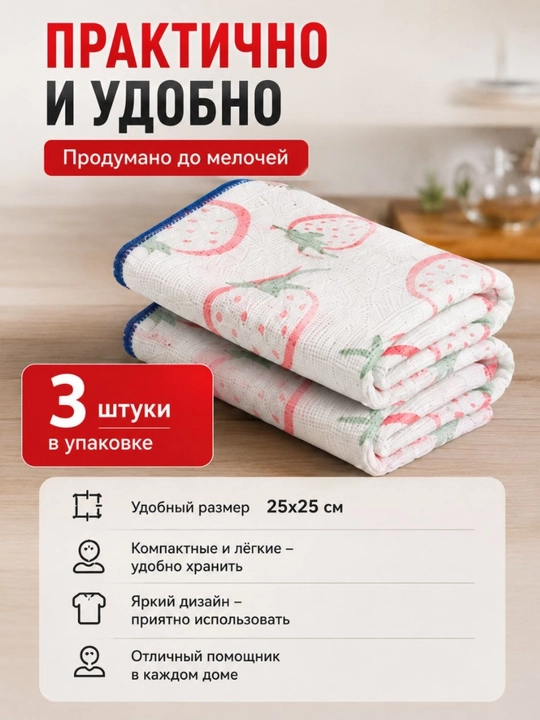 Кухонные салфетки в рулоне из ткани, многоразовые,