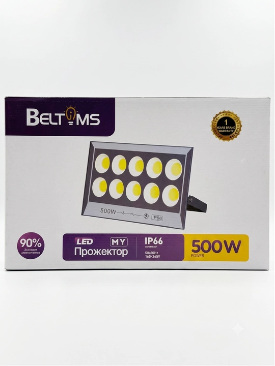 LED ko'cha proektori Beltoms tarelka 500W hovli va omborxona uchun kuchli projektor chiroq - 