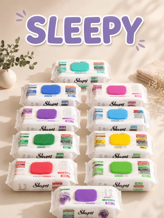 Sleepy Sirkali nam salfetkalar, Sleepy turli xushbo‘y hidli salfetkalar, 100 dona