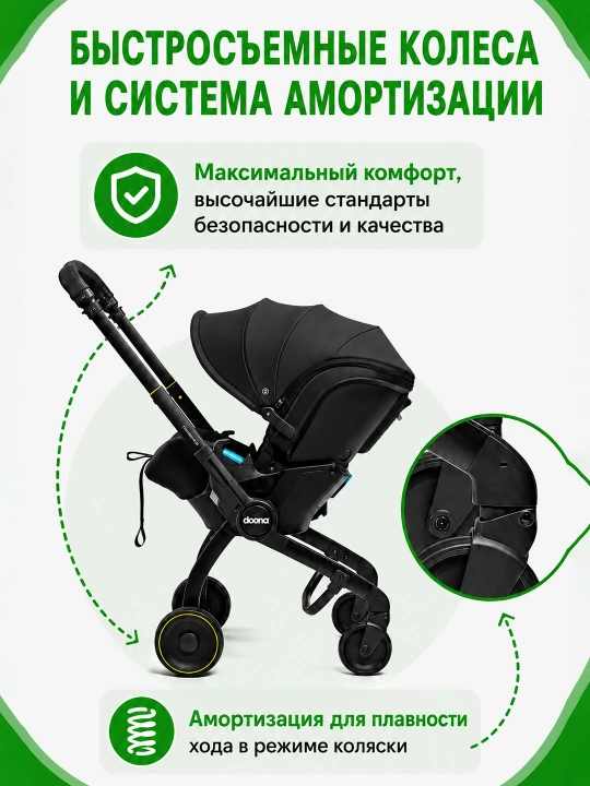 Автокресло-коляска 2 в 1, для новорожденных 0+, до 20 кг, складные колеса