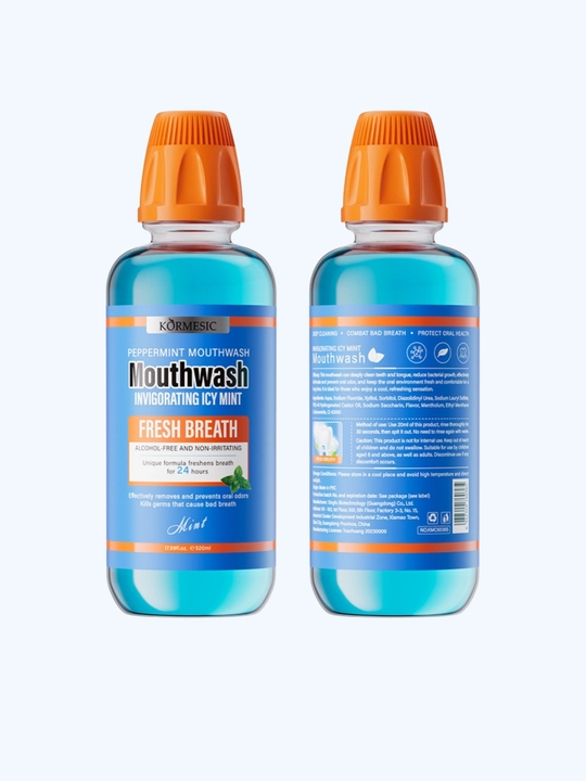 Ополаскиватель для полости рта KORMESIC Fresh Breath Mint, 520 мл, с мятой без спирта