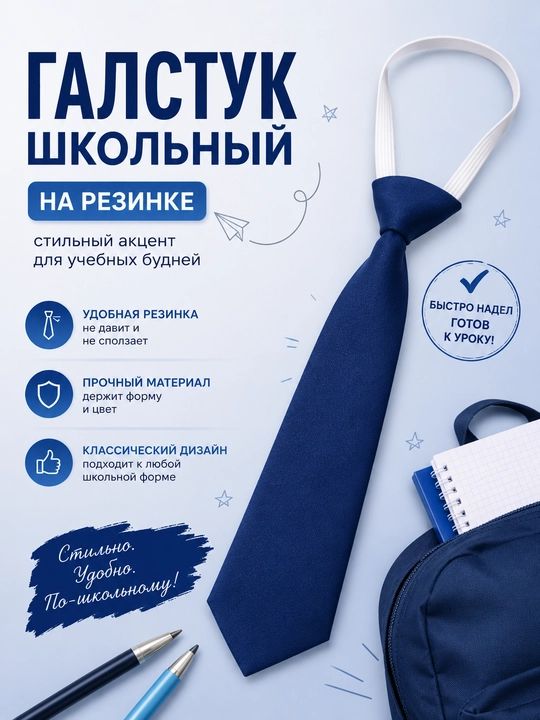 Галстук детский, школьный, для девочек и мальчиков - 