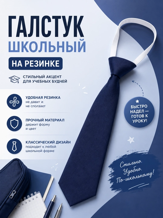 Галстук детский, школьный, для девочек и мальчиков - 