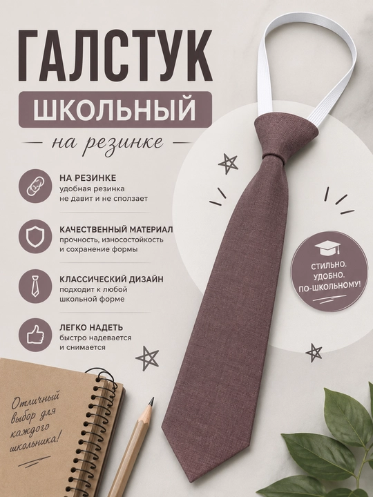 Галстук детский, школьный, для девочек и мальчиков - 