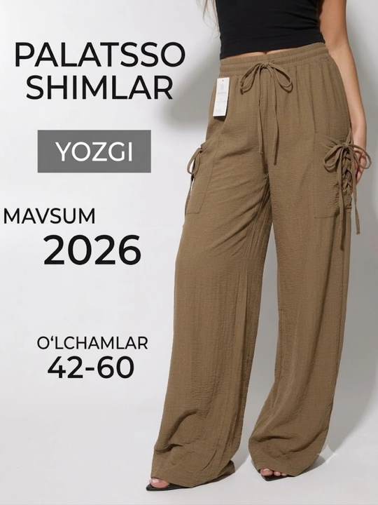 Ayollar uchun Yozgi Palazzo Shim – California Matoli, Erkin Bichim, Kundalik Shim - 