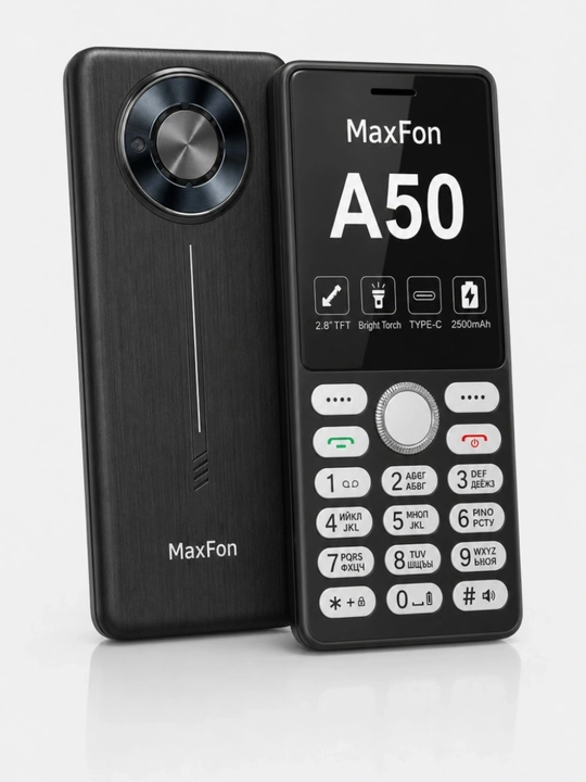 Maxfon A50 tugmachali telefon, 2.8'' yorqin ekran,2500 mAh batareya, type-C zaryadlash