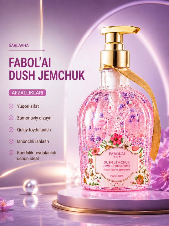 Гель-жемчуг для душа FABOLAI Sweet Dorothy 500 мл – увлажнение, нежное очищение и аромат - 