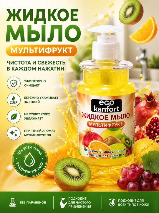 ECO KANFORT жидкое крем-мыло , 300мл - 