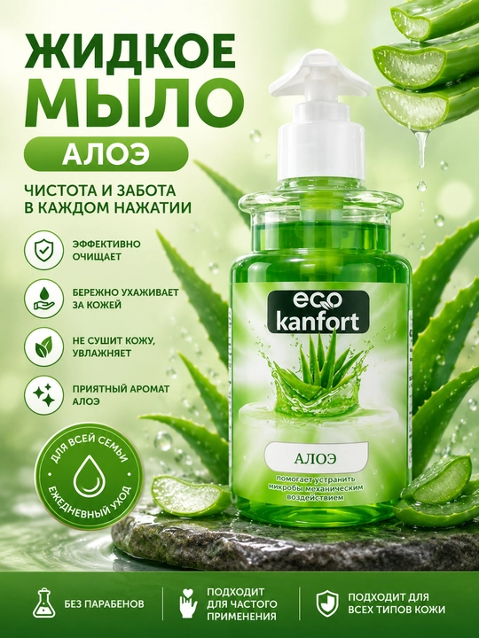 ECO KANFORT жидкое крем-мыло , 300мл - 