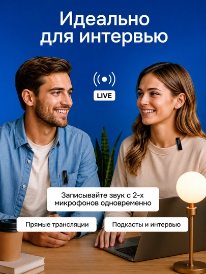 Mikrofon petlichka simsiz telefon uchun, professional mikrofon iPhone va Android uchun