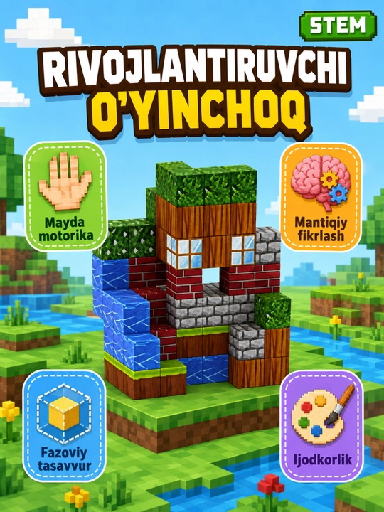 Magnitli konstruktor Maynkraft oroli, 64 qism va 2 figura