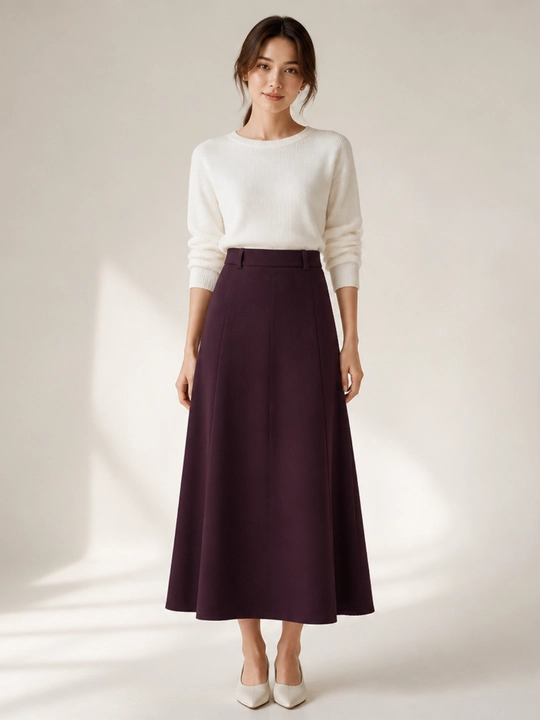 A siluetli klassik ofis, maktab yubkasi, o‘lchamlari S-XL, rangi: qora, kul rang - 