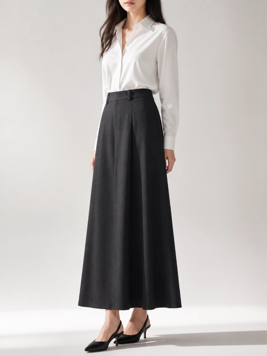 A siluetli klassik ofis, maktab yubkasi, o‘lchamlari S-XL, rangi: qora, kul rang