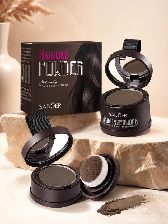 Пудра для линии роста волос SADOER 01# чёрно-коричневая