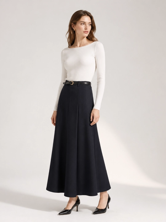A siluetli klassik ofis, maktab yubkasi, o‘lchamlari S-XL, rangi: qora, kul rang