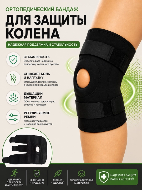 Ортопедический наколенник. Бандаж. Средний размер(XL), 1 шт в комплекте - 